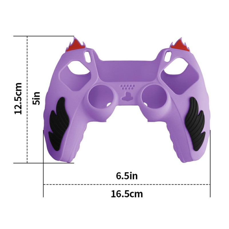 Playstation 5 / PS5 Silikone Skin Cover Case Anti-Slip Protection Flame Design - Hvid