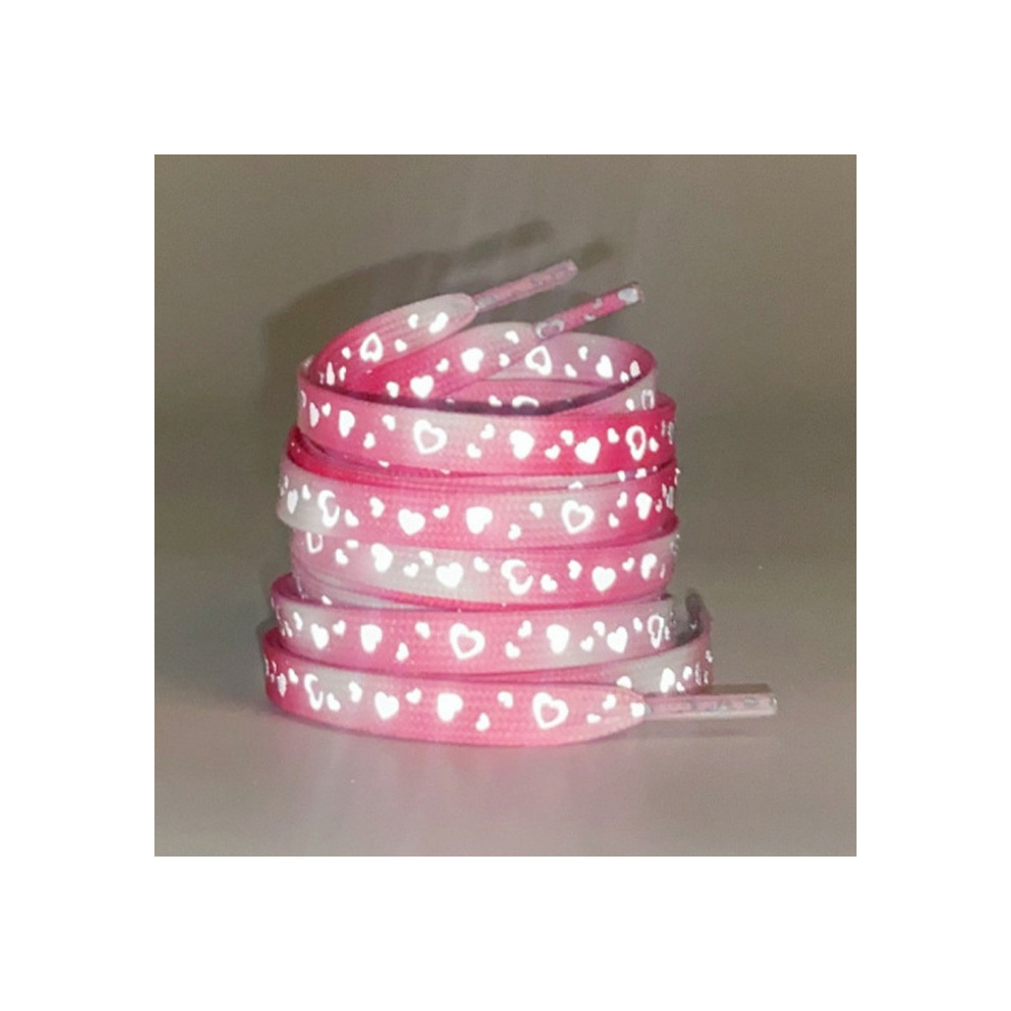 140 cm reflective shoelaces for sneakers Canvas shoes Basketball shoes etc - Red Pink Heart