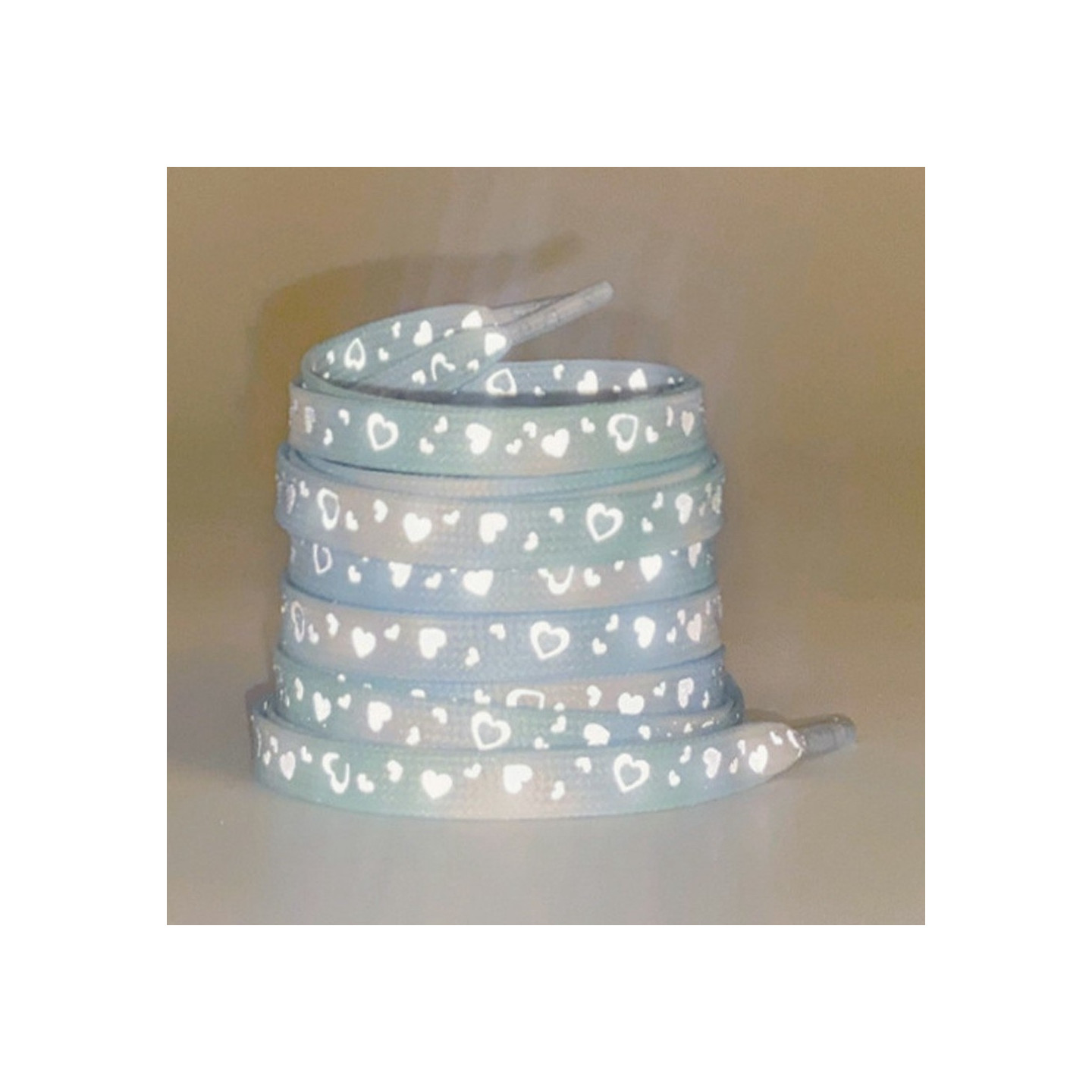 140 cm reflective shoelaces for sneakers Canvas shoes Basketball shoes etc - Mint Green Heart