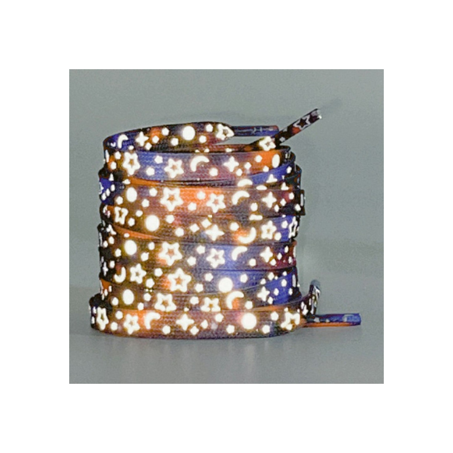 140 cm reflekterande skosnören för sneakers Canvasskor Basketskor etc - Black Blue Star