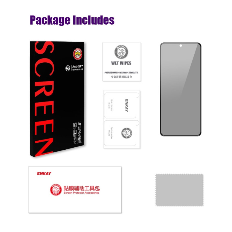 ENKAY For Motorola Moto G55 Anti-Spy Screen Protector