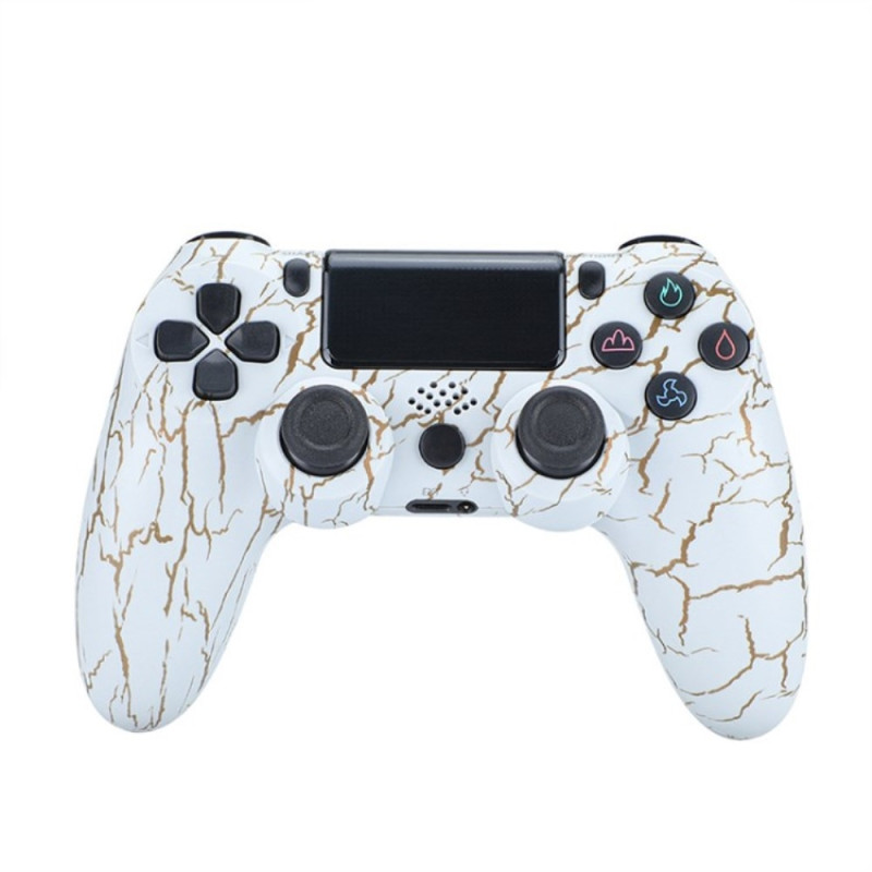 Trådløs PS4-spillkontroller med høyttaler og stereohodesettkontakt - Hvit sprekk