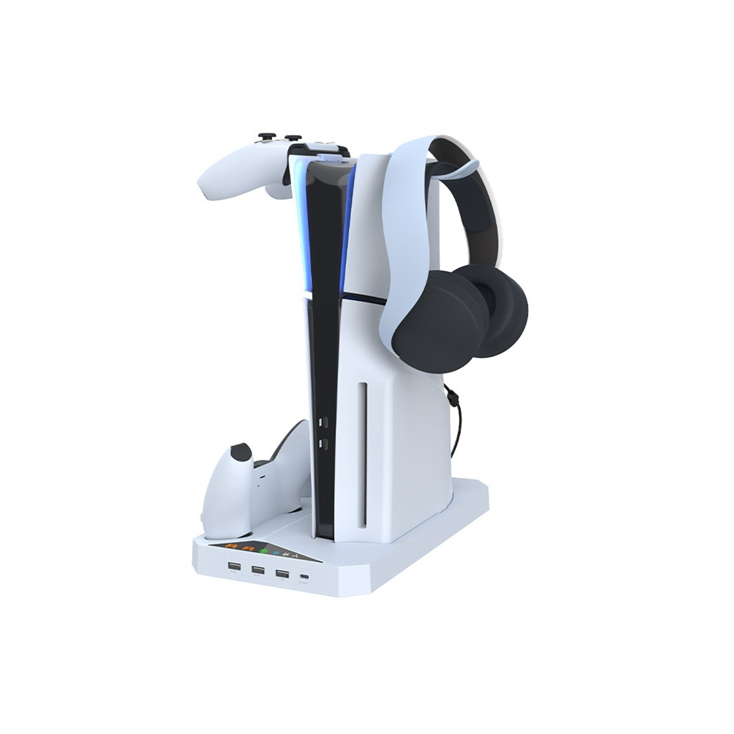 IPLAY til Sony PS5 Slim Digital / Disc Edition Kølestativ Dual Controller Ladestation Headset Ophæng