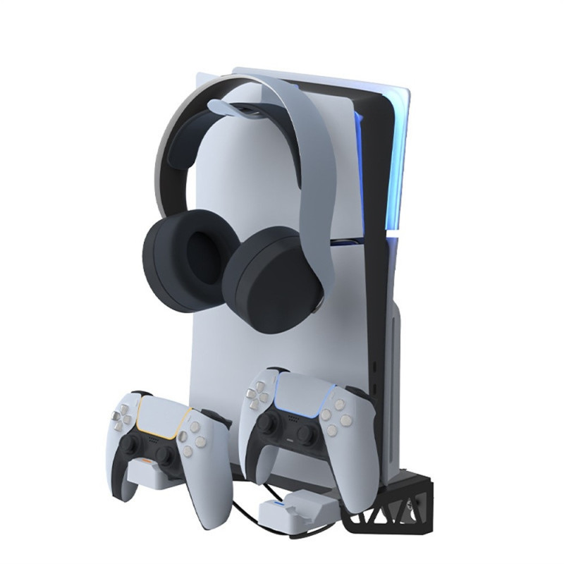 IPLAY For Sony PS5 Slim / Playstation 5 Wall Mount Storage Rack Controller Charging Station Headset Holder