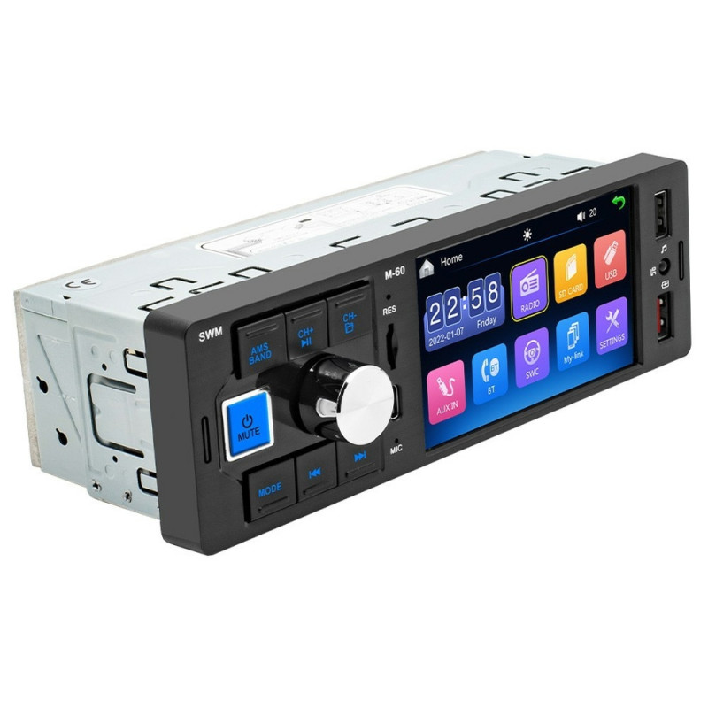 Car stereo M-60 4.1-inch HD Touchscreen MP5 Bluetooth Dual USB Reverse Image Player
