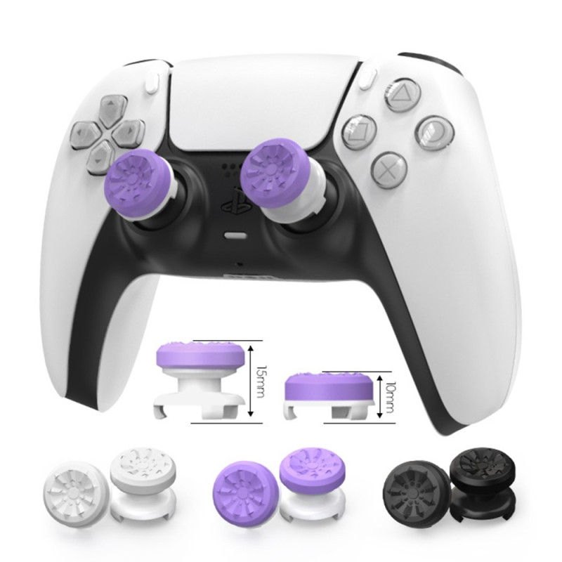 2 stk Tommelgrep Fingergrep for Sony PlayStation 5 / 4 8BitDo Joystick Silikon - Lilla