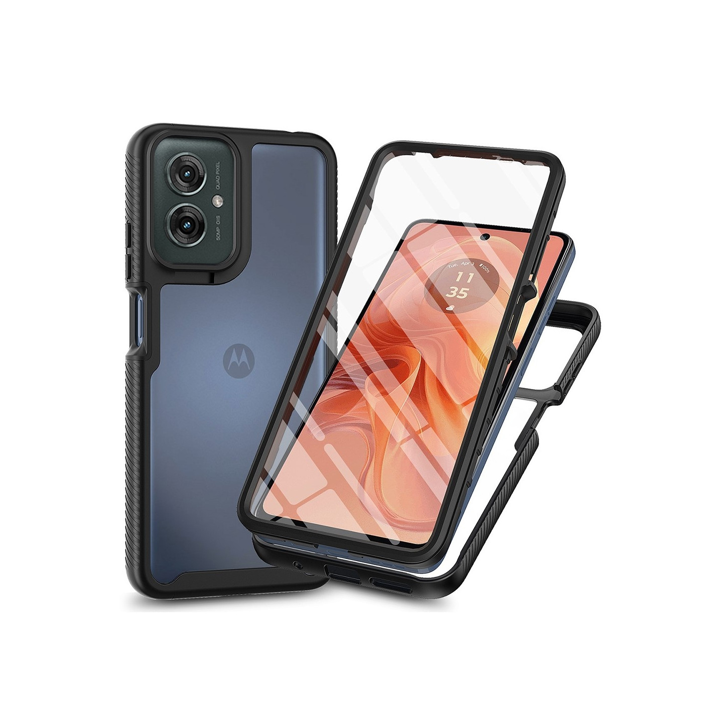 Til Motorola Moto G55 Case PC+TPU Støddæmpende Mobiltelefon Bagside