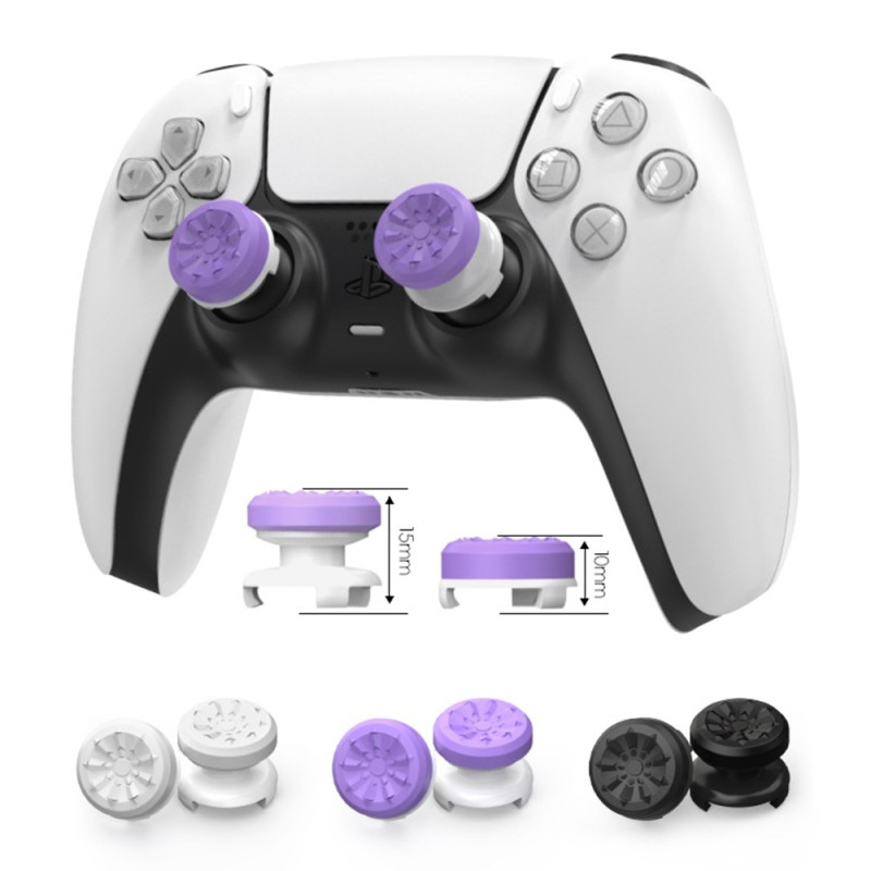 2st Tumgrepp Fingergrepp Kompatibel med Xbox 360 Series X Series S Switch Pro Joystick - Transparent Svart