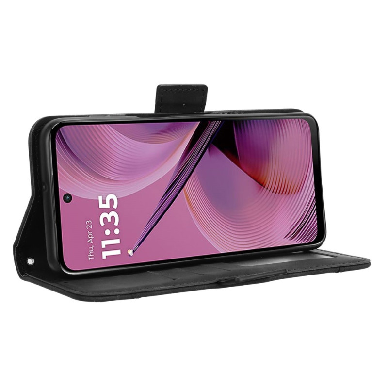 Motorola Moto G55 5G Multiple Card Slots Phone Wallet Case - Black
