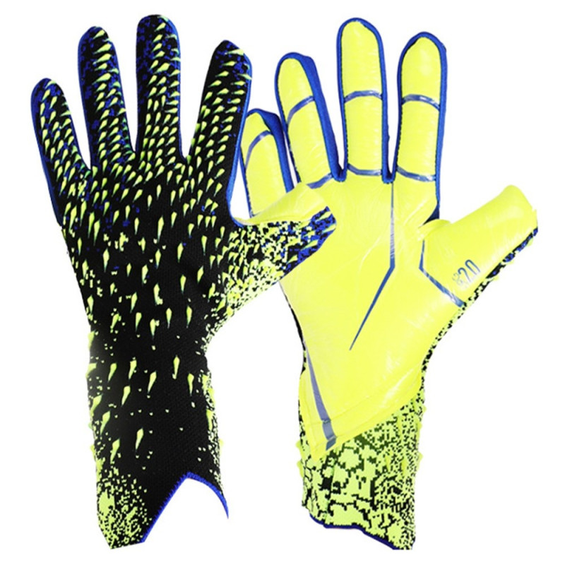 1 Pair Thicken Latex Palm Goalkeeper Gloves Anti-Slip Football Training - Size 9