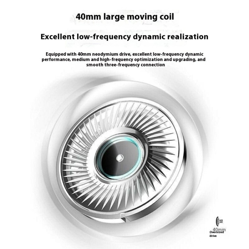 LENOVO Wireless Over-Ear Headphones Foldable Gaming Music Bluetooth Headset - Black