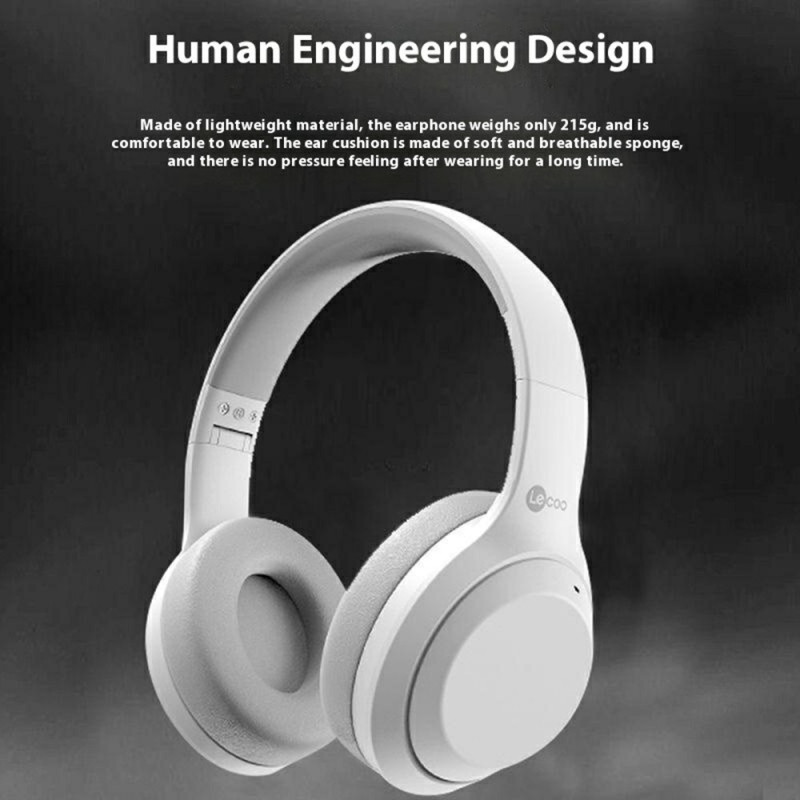 LENOVO Trådlösa Over-Ear hörlurar Hopfällbara Gaming Musik Bluetooth-headset - Vit