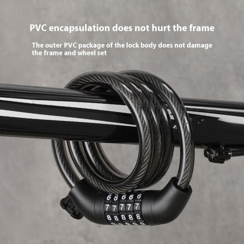 Bicycle lock Lock Cable 5-digit combination mounting bracket