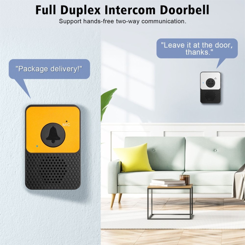 D30 Wireless Voice Intercom Doorbell Volume Adjustable Two Way Talk
