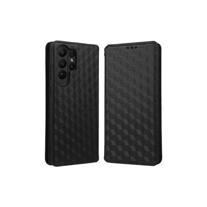 Lommebok - deksel Rhombus til Samsung Galaxy S23 Ultra - Svart