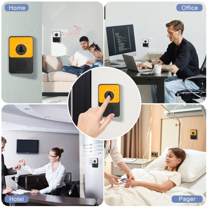 D30 Wireless Voice Intercom Ringeklokkevolum Justerbar Toveis tale