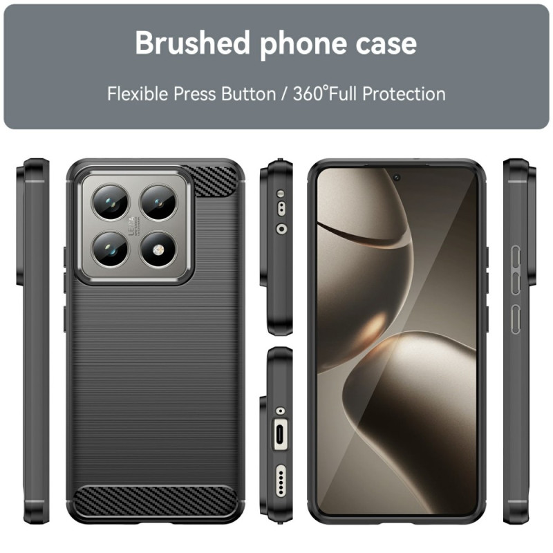 Til Xiaomi 14T / 14T Pro Carbon fiber tekstur Cover Back - Sort