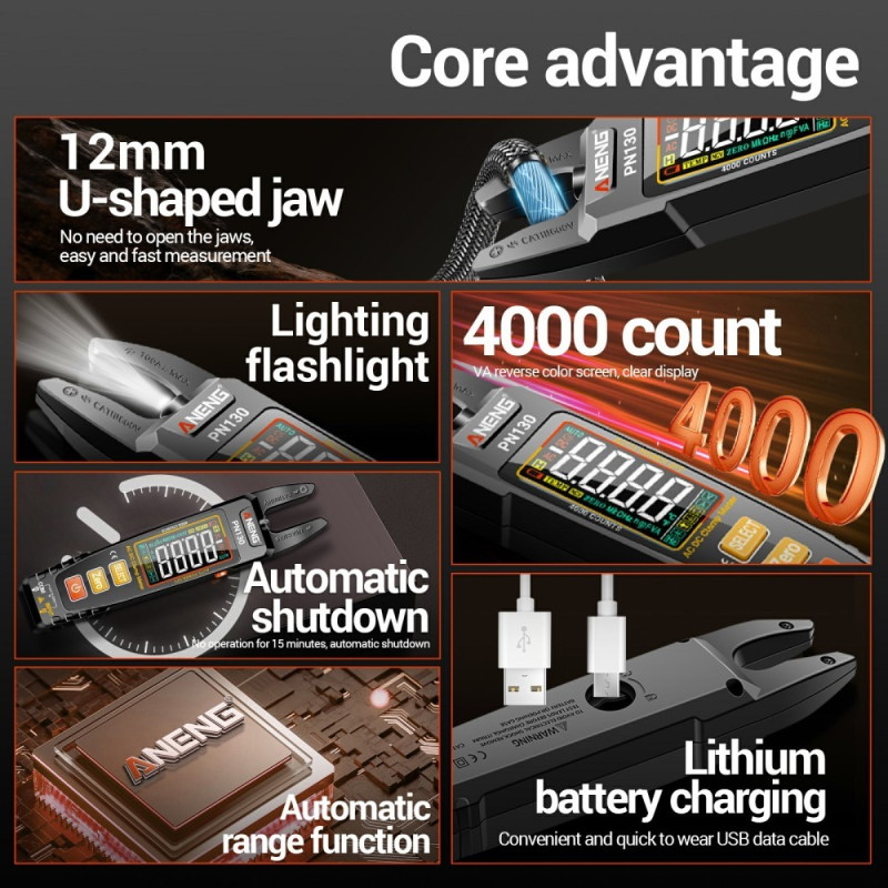 U-shaped Digital Multimeter DC/AC Voltage Current Resistance Capacitor Tester