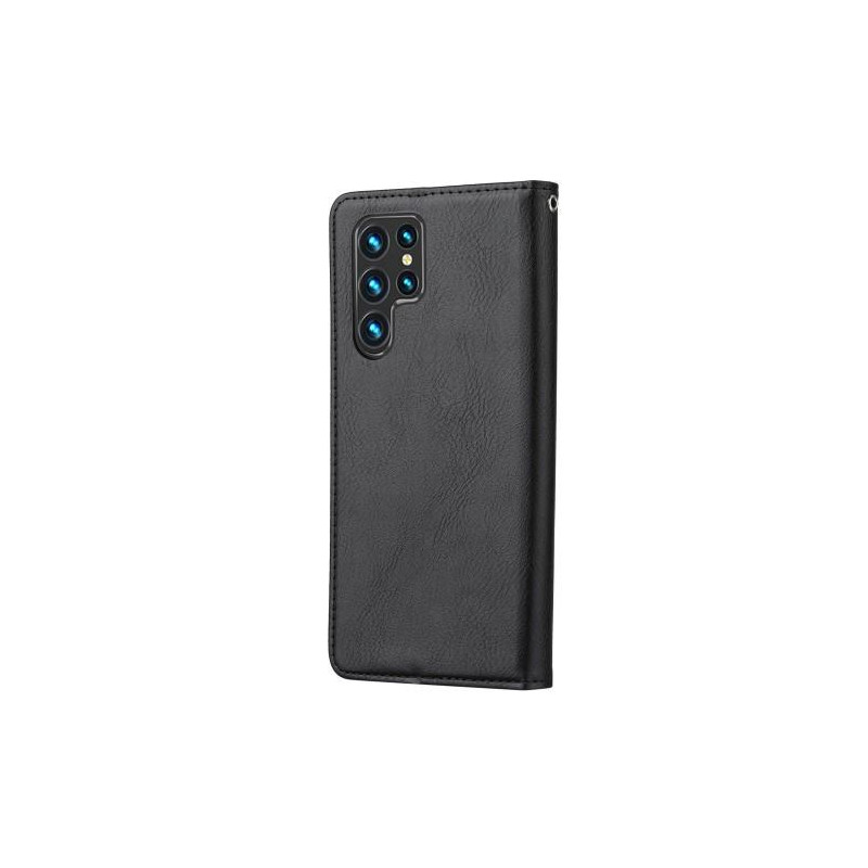 Samsung Galaxy S23 Ultra Pung Stand til Telefon Flippetui Cover - Sort