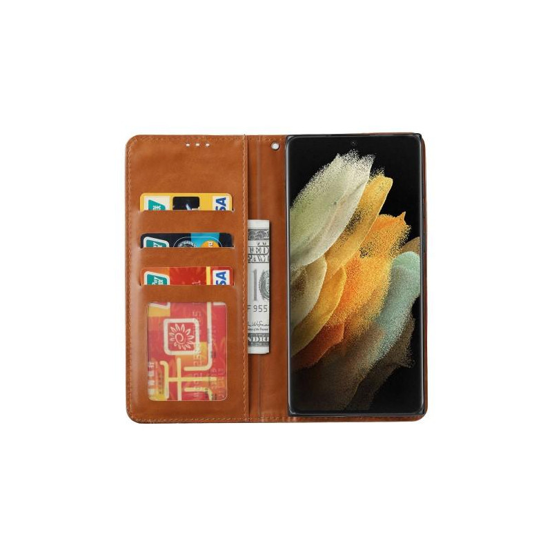 Samsung Galaxy S23 Ultra Lompakkoteline Puhelimen Käännettävä Suojakotelo - Musta