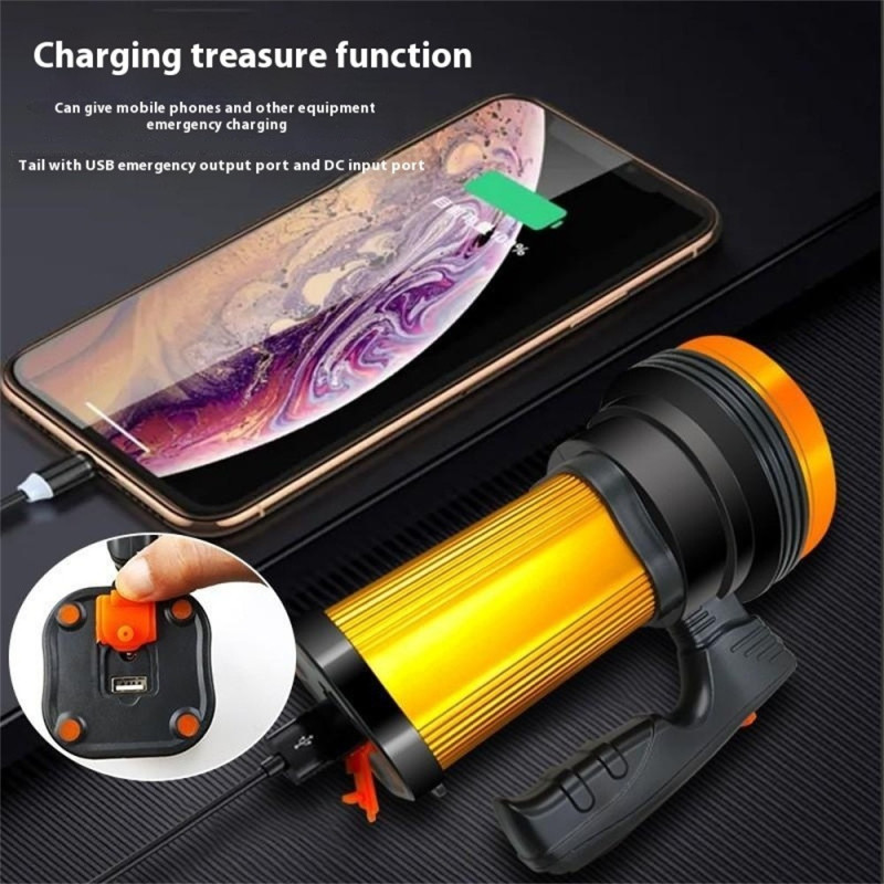 High Power Spotlight Ultra Bright Long Range Emergency LED Flashlight Power Bank