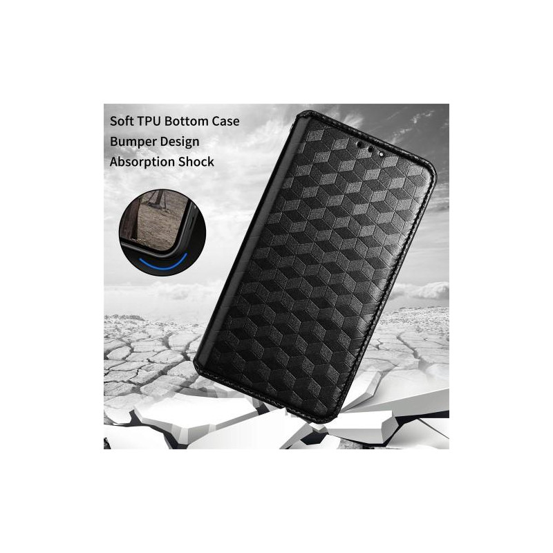 Rhombus tegnebog taske til Samsung Galaxy S23 Ultra - Sort