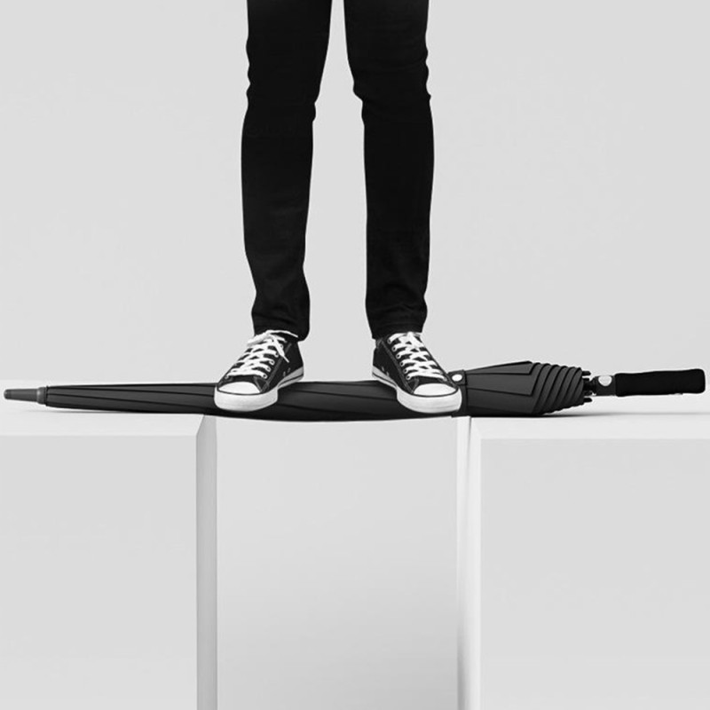 125 cm dubbellager automatiskt paraply Långt handtag paraply med ärm