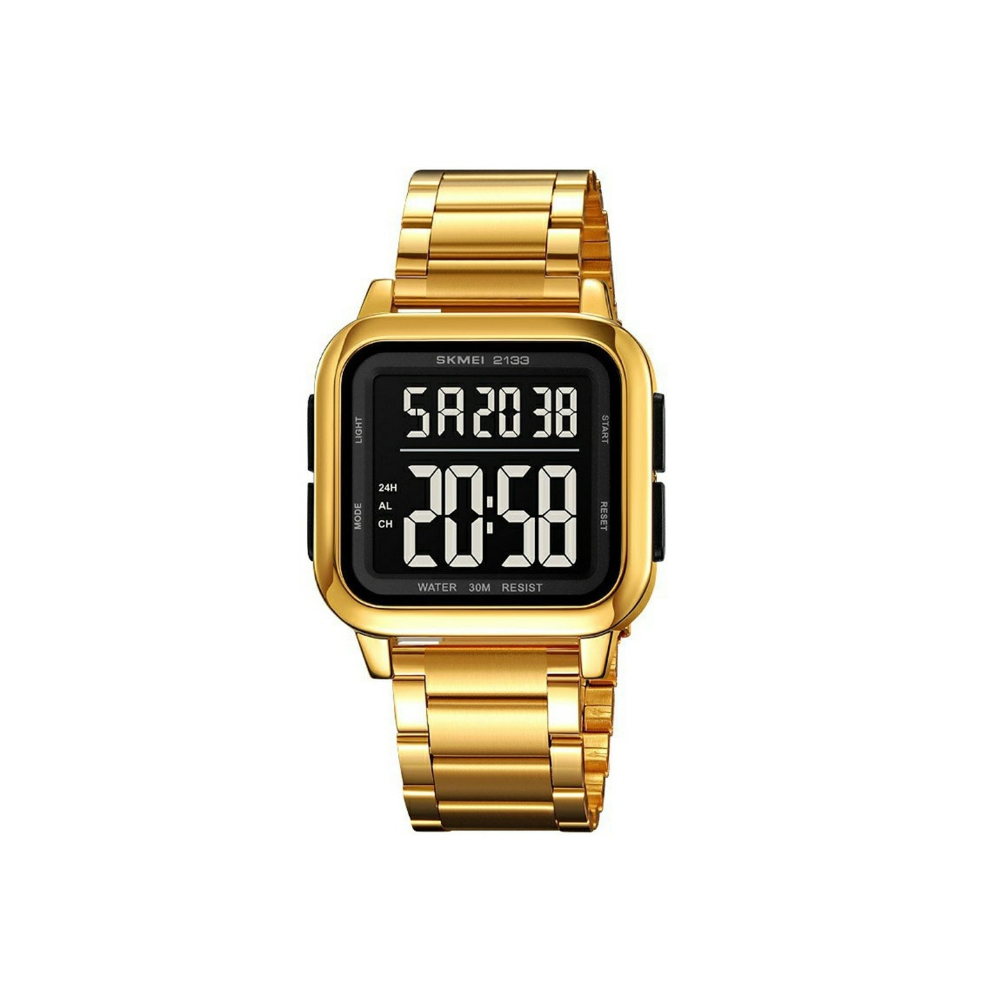 SKMEI Digital Electronic Wrist Watch Watch Steel Strap Square - Gold