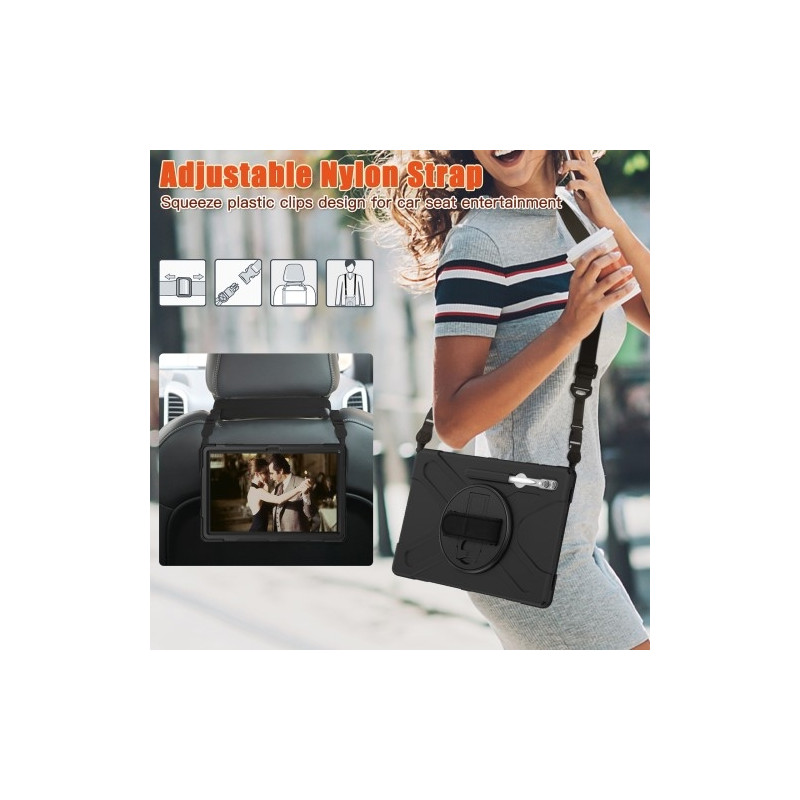 Till Samsung Galaxy Tab S10 Ultra / S9 Ultra / S8 Ultra Heavy Duty Armor skal med axelrem