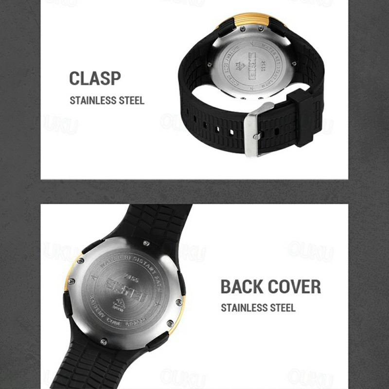 Wristwatch Wristwatch Clock SKMEI Luminous Digital Electronic - Black+White