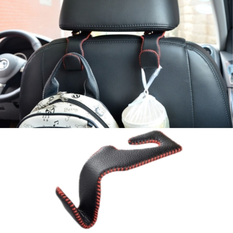 Back bag Hanging hook Stainless steel + Leather Car seat Headrest bracket Hook