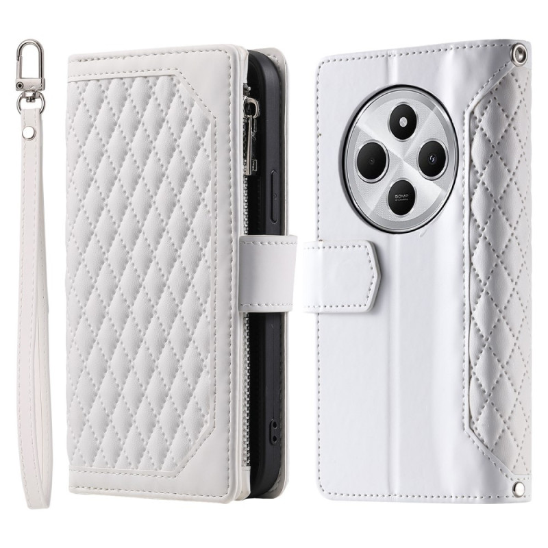 Til Xiaomi Redmi 14C Zipper Wallet Case Rhombus Telefoncover