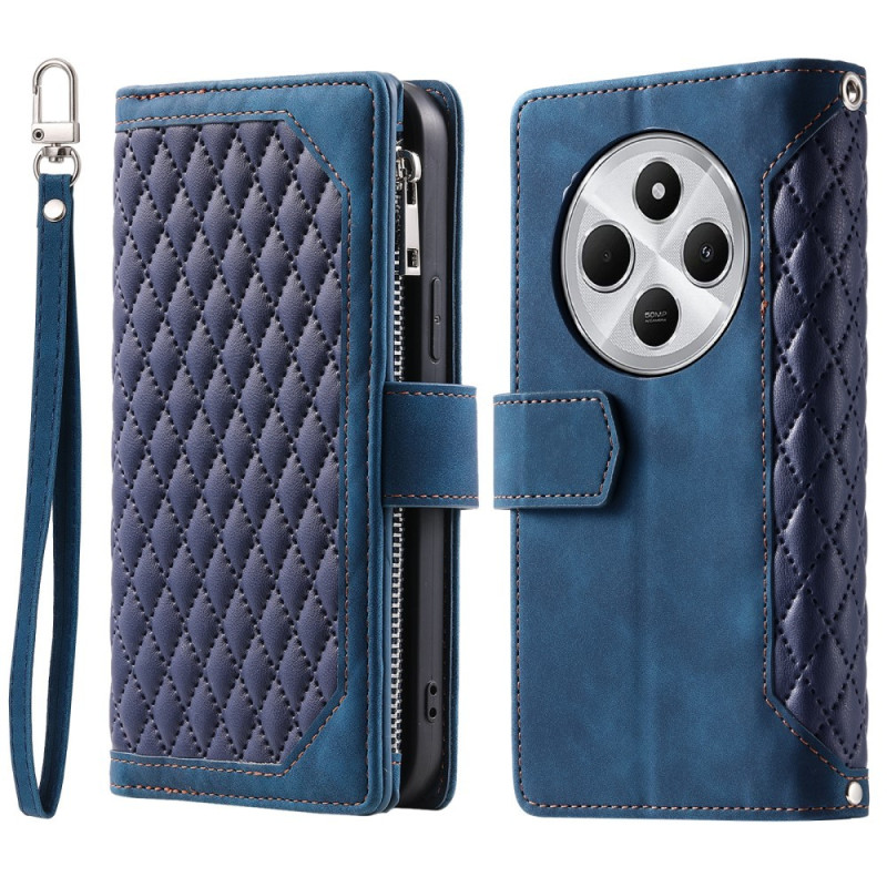 Til Xiaomi Redmi 14C Zipper Wallet Case Rhombus Telefoncover
