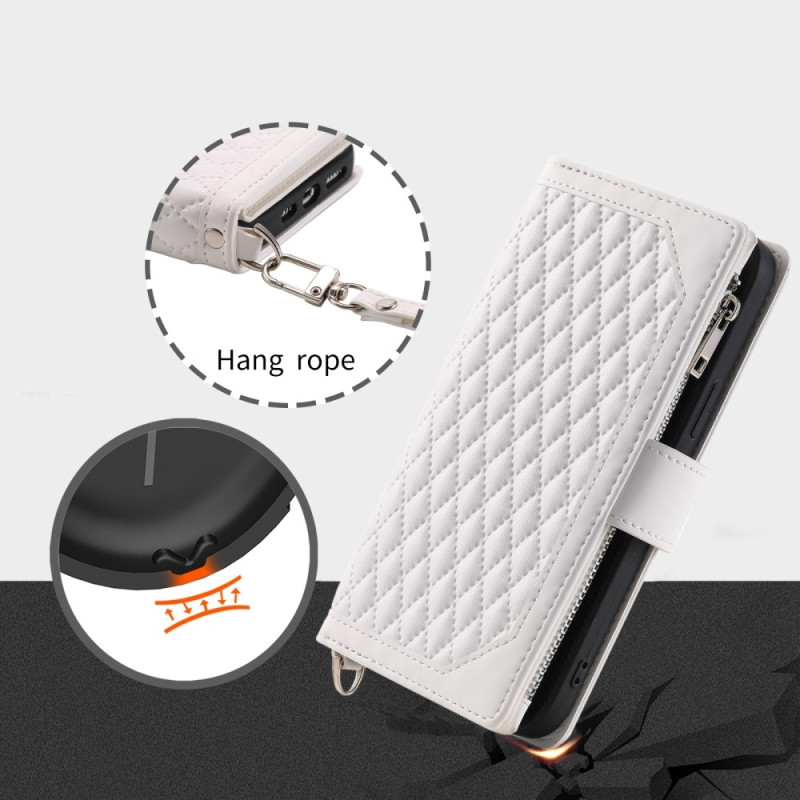 For Xiaomi Redmi 14C 4G Zipper Wallet Case Rhombus Phone Cover