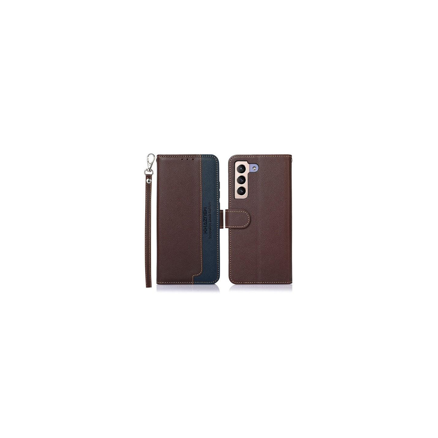 KHAZNEH Phone Cover to Samsung Galaxy S23+ (Plus) - Brown/Blue