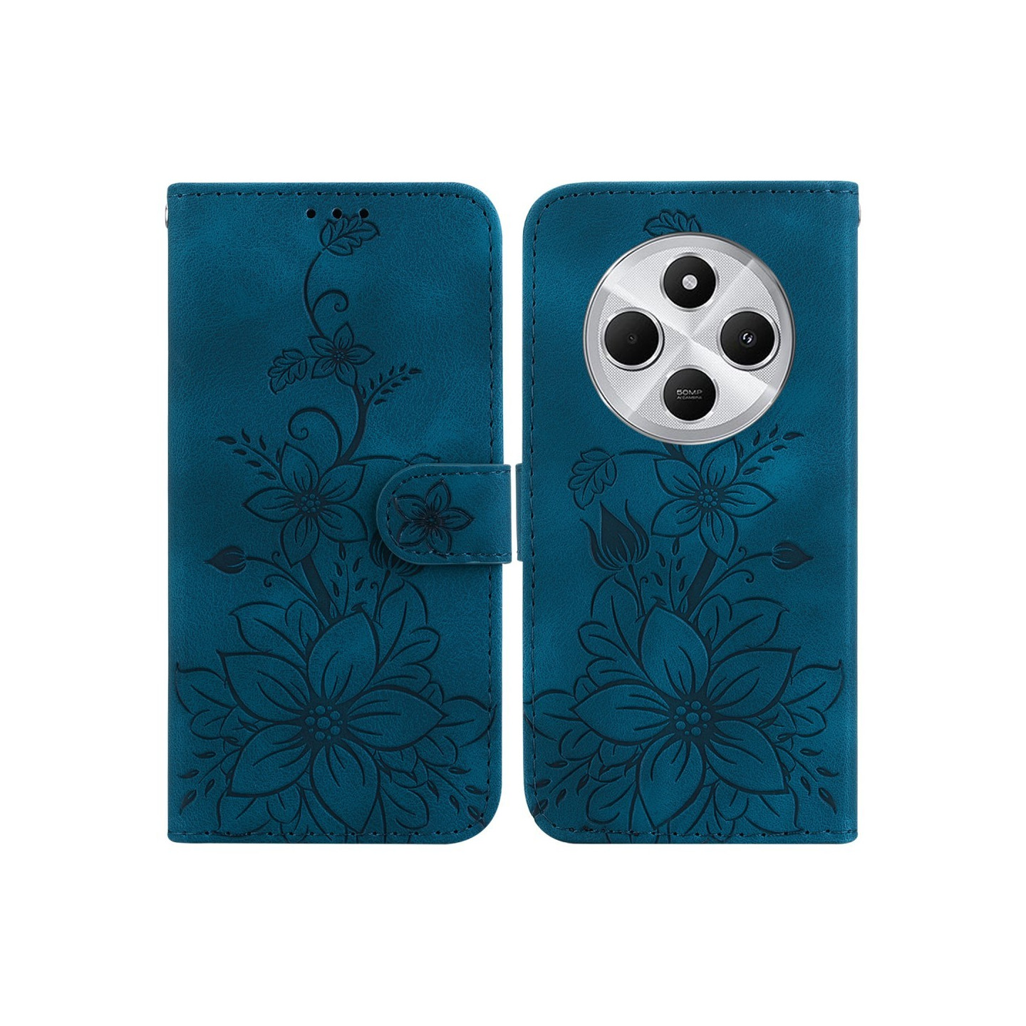 Til Xiaomi Redmi 14C 4G Cover Lily Flower Imprint Telefoncover med Støtte