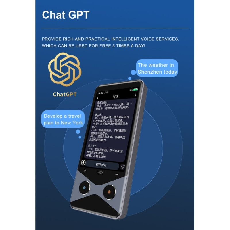 V9000 AI Smart Translator Language Translator 4G WiFi Offline Support 137 languages