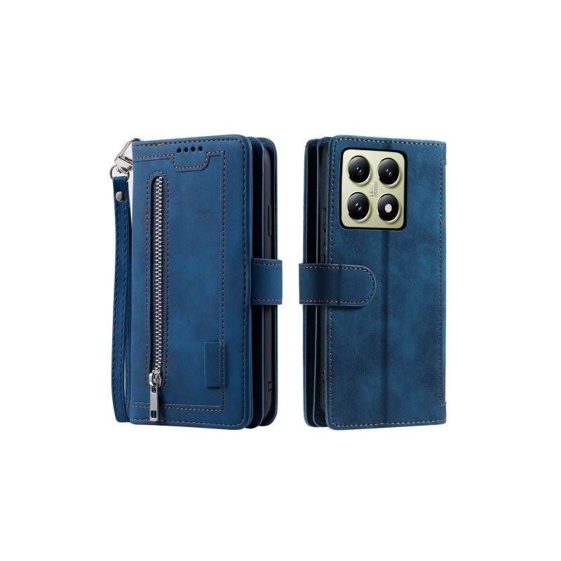 För Xiaomi 14T Pro Fodral med Dragkedja och 9 Kortplatser