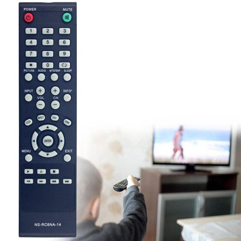 TV-fjernkontroll erstatning for NS-RC6NA-14 for Insignia TV