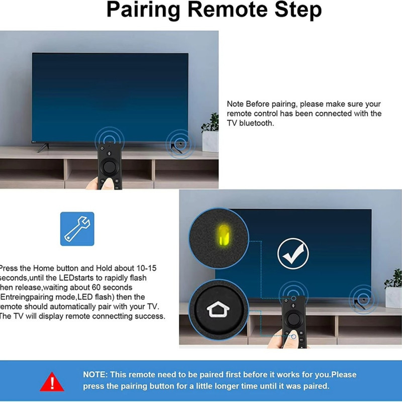 TV-fjernkontroll erstatning for NS-RCFNA-21 for Insignia / Toshiba TV med stemmefunksjon