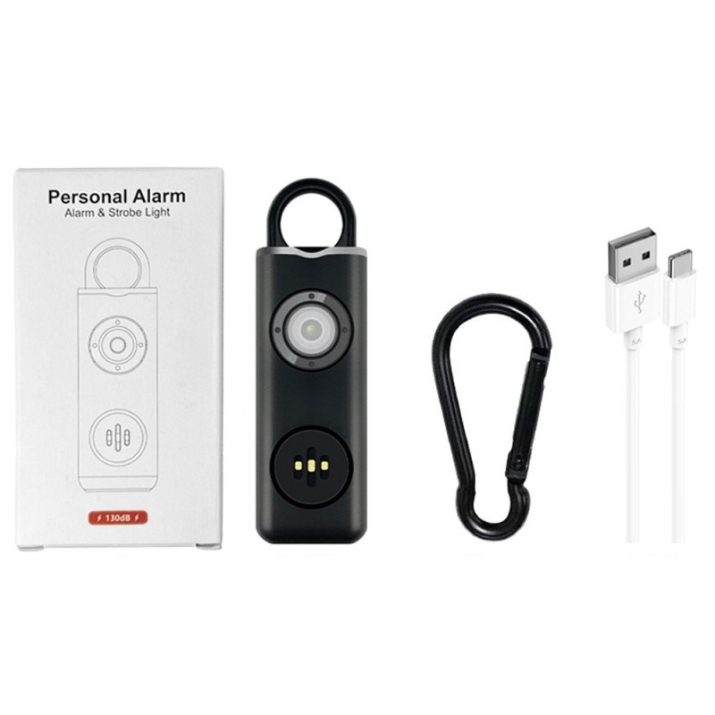 Nødalarm Overfaldsbeskyttelse Selvforsvar Højlydt Personlig Sikkerhedsalarm - Hvid