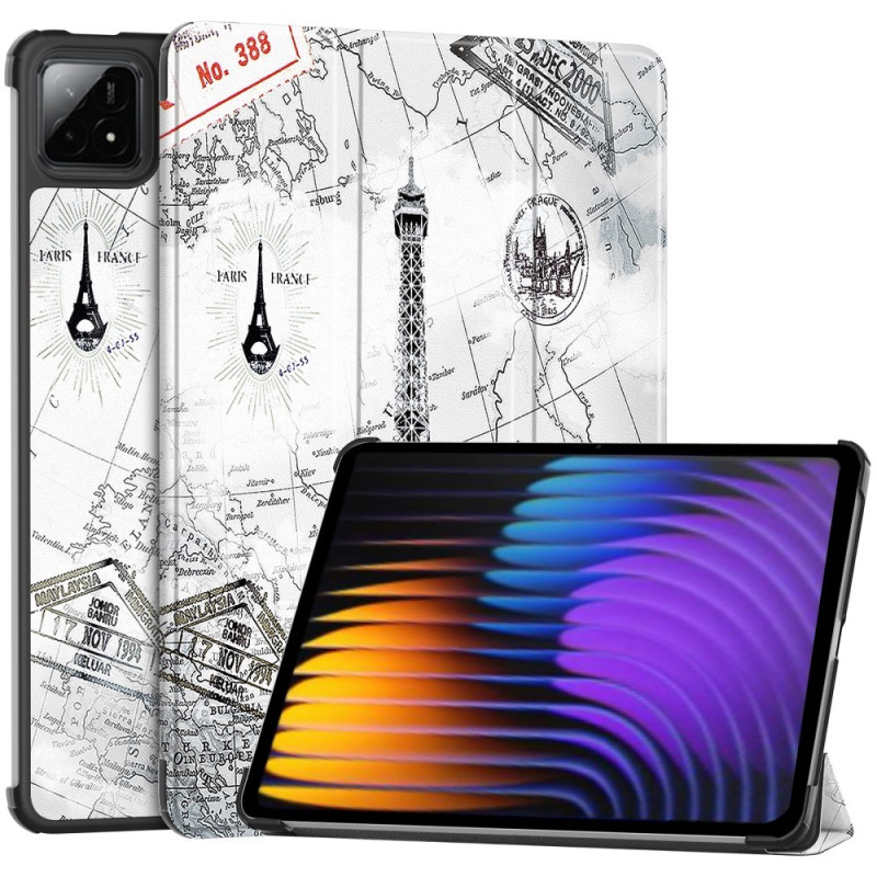 Slim Fit Cover Fodral För Xiaomi Pad 7 Auto Wake / Sleep - Vintage Tower