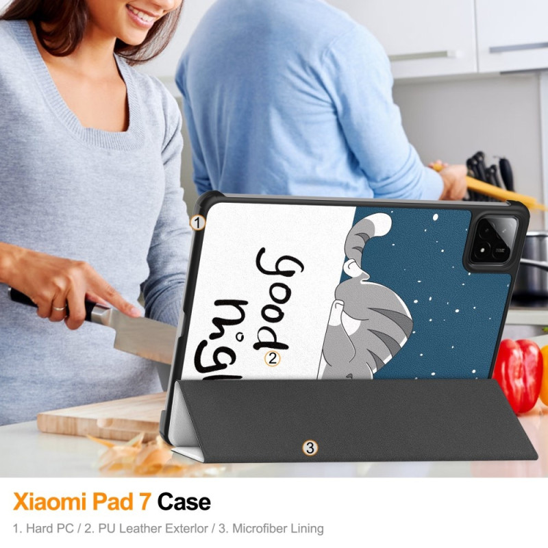 Slim Fit Dekselveske Til Xiaomi Pad 7 Auto Wake/Sleep - Katt