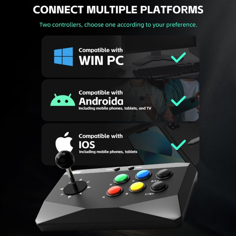 DATA FROG Retro Arcade - spilkonsol med 2 joystick - spil - gamepad