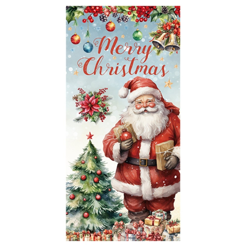 Polyester stoff Juledørdeksler God jul Bakgrunn Banner Juledekorasjon