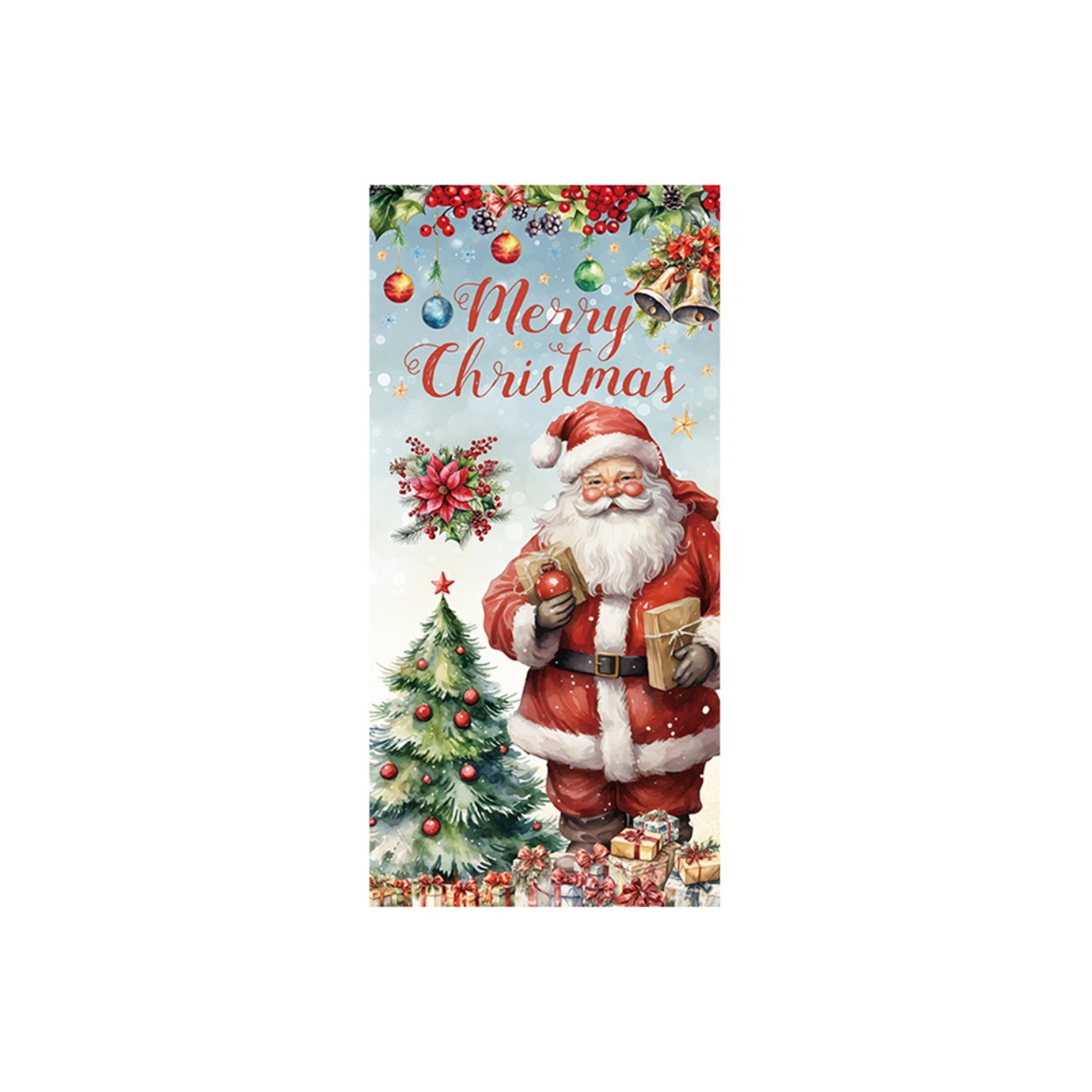 Polyester stoff Juledørdeksler God jul Bakgrunn Banner Juledekorasjon