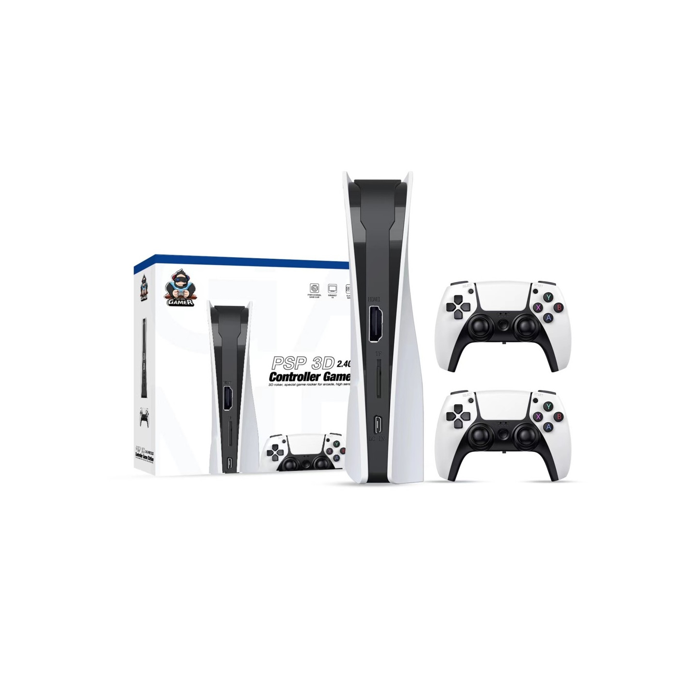 Langaton HD - videopelikonsoli 128G Plug and Play - peliasema kahdella peliohjaimella