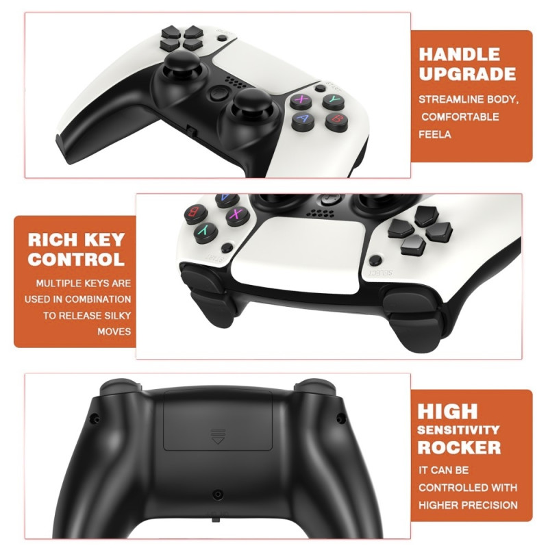 Trådlös HD Videospel Konsol 128G Plug and Play Game Station med 2 spelkontroller