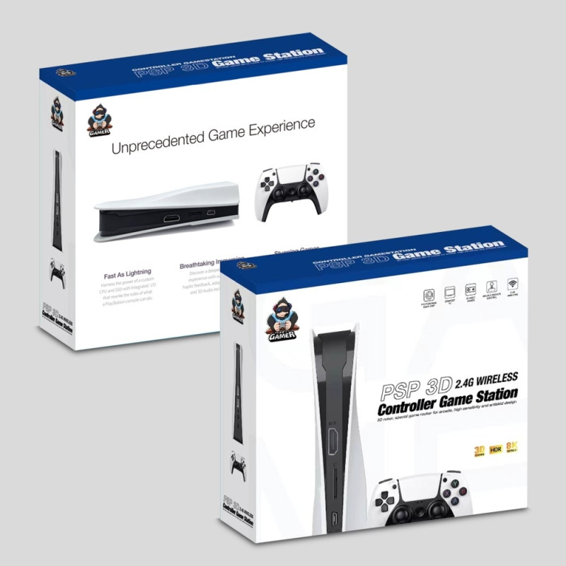 Wireless HD Video Game Console 128G Plug and Play Game Station with 2 Game Controllers