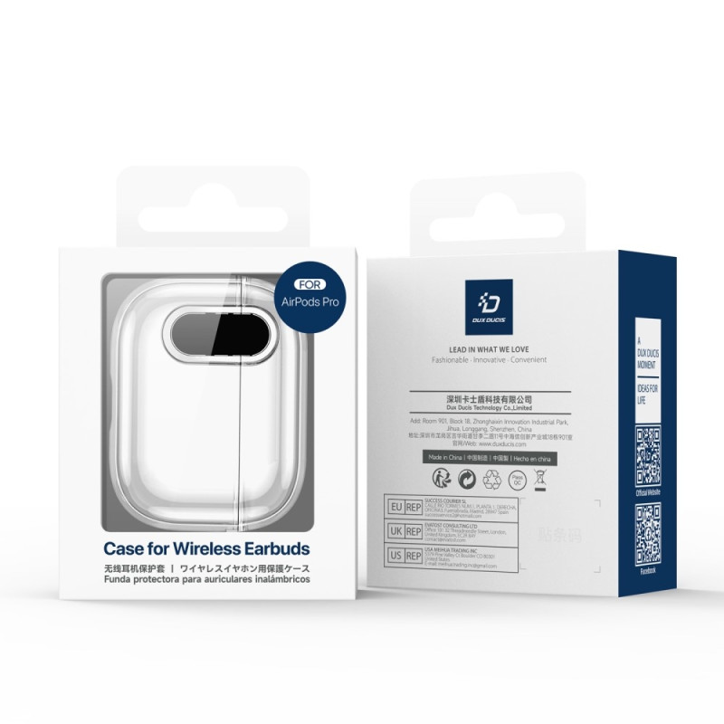 Til AirPods 4 Taske DUX DUCIS PC+TPU Bluetooth Taske / Skal med krog - Gennemsigtig